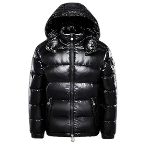 Veste matelassée en toile d'hiver pour homme avec logo personnalisé, à capuche, antibactérienne, épaisseur standard, luxe décontracté - Product Image 1