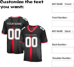 Camiseta de Fútbol Americano Personalizada de Alta Calidad, Transpirable, de Manga Corta, Uniforme de Juego de Malla, Talla XL Plus, Espalda Sublimada Personalizada para Adultos - Product Image 4