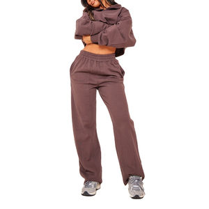 Sudadera con Capucha Corta Informal de Alta Calidad con Logotipo Personalizado para Mujer, Conjunto de Ropa Deportiva, Sudaderas Extra Grandes para Mujer - Product Image 3