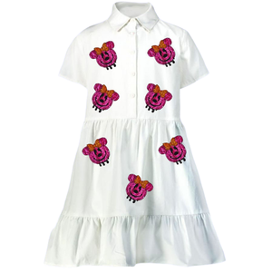 Nouvelle collection arrivée à la mode pour enfants fille Halloween design patchwork vêtements porter en gros robe décontractée - Product Image 2