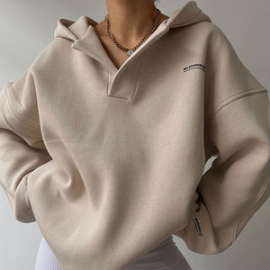 Sweat à capuche pour femme, pull streetwear court tendance avec polaire en coton doux et confortable pour toutes les tenues décontractées de la saison - Product Image 6