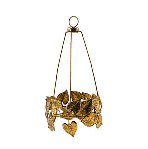 Candelabro de linterna de Color dorado con aspecto elegante para decoración de jardín, candelabro decorativo colgante, hoja diseñada - Product Image 1
