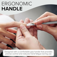 Pousse-cuticules double tête en acier inoxydable, nettoyeur d'ongles professionnel, personnalisable pour salon de beauté, soin des ongles, marque privée