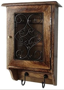 Porte-clés mural en bois et trieur de courrier Support décoratif pour boîte aux lettres - Product Image 5