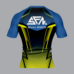 Personnalisé Hommes MMA BJJ Rash Guard Shorts Deux Pièces Ensemble Compression Fit Anti-UV Sportswear Tissu Extensible À Séchage Rapide Durable Formation - Product Image 6