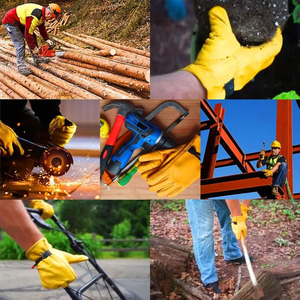 Guantes de Trabajo Generales Anti-Impacto, Antideslizantes, de Cuero, para Mecánica, Jardinería, Industria, Ensamblaje, Pantalla Táctil, Ambidiestros - Product Image 5