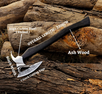 Tomahawks faits à la main avec tête de hache en acier et manche en bois de rose gravé, étui en cuir, gravure sur la tête, pour la survie