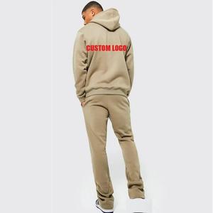 Patchs Brodés Personnalisés Logo Survêtement de Luxe Unisexe à Empilés Ensemble de Jogging à Capuche Survêtement en Polaire Technique Épaisse Plaine pour Hommes - Product Image 2