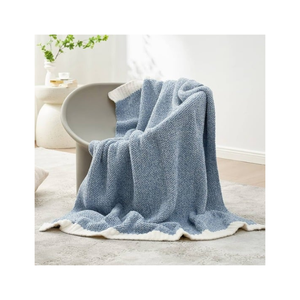 Manta de Sofá de Punto Acrílico y Lino Rosa de 60x80 Pulgadas con Flecos, Ideal para Minoristas que Buscan Artículos de Decoración Diaria con Alto Margen - Product Image 5