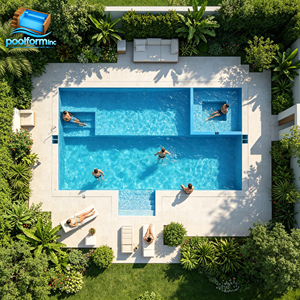 Piscines familiales rectangulaires pleine grandeur en fibre de verre dans le sol en acrylique Frp Natation préfabriquée Installation rapide Piscine spa extérieure - Product Image 1