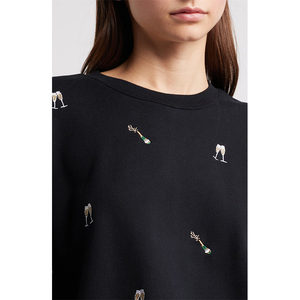 Sweat-shirt à col rond à manches longues personnalisé imprimé, sweat-shirt décontracté de style universitaire, sweat-shirt en coton brodé avec inscription graphique pour femmes - Product Image 4