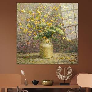 Lienzo Impreso: Decoración de Pared Floral Abstracta con Flores Amarillas, ARTE EN VIDRIO TEMPLADO - Product Image 1