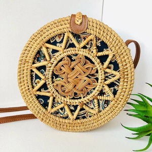 Venta al por mayor artesanías Vietnam único Vintage bambú ratán bolso para mujeres mimbre Bali bolsas para picnic al aire libre vacaciones de verano - Product Image 6