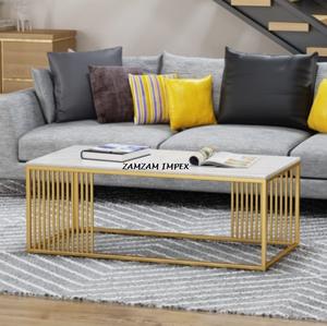 2025 nouvelle arrivée Table basse en métal plaqué or rectangulaire avec un design simple - Product Image 3