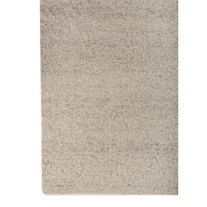 Tapis en laine noué à la main Aprezo AIWL-1061 ivoire, couleur unie, abstrait, pour salon, couloir, entrée, rectangulaire, motif puzzle - Product Image 4