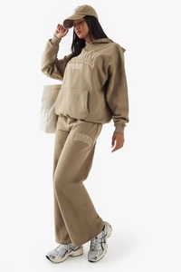 Jersey de gran tamaño para mujer hecho a medida, chándales con capucha bordados, conjunto de chándal de 2 piezas de algodón orgánico 100% para mujer - Product Image 2