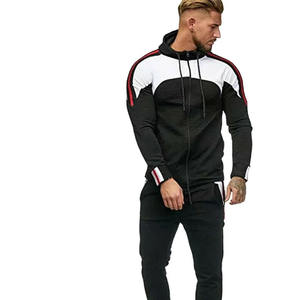 ชุดวอร์มผ้าคอตตอนโพลีเอสเตอร์สำหรับผู้ชายปรับแต่งได้ดีไซน์บล็อกสีพิเศษพร้อมขนแกะชั้นใน - Product Image 4