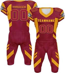 Uniformes de Fútbol Americano Personalizados para Adultos, Conjuntos de Uniformes de Fútbol Americano de Alta Calidad de 12 Paneles, Manga Corta Estampada - Product Image 1