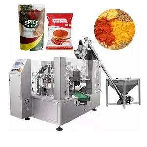 Rotary Type Pouch Packaging Machine for Curry Powder in Flat Bags