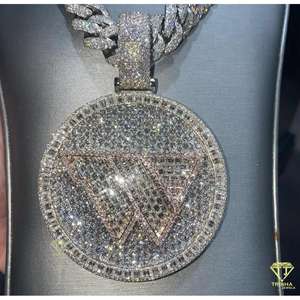 Colgante de Moissanita Personalizado, Joyería de Hip Hop, Plata de Ley 925, Colgante de Oro de 10K, Regalo Bling Personalizado - Product Image 2