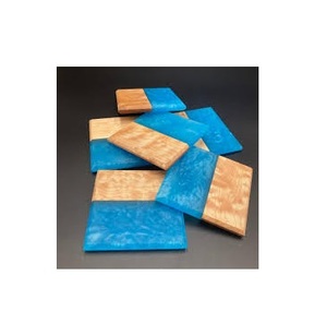 Bulk Supplies Luxury Wood Resin Coaster Good <b>Polished</b> for Best Selling square Round Shape Wood and Resin coaster Best Quality - Product Image 2