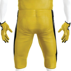 Uniforme de football américain sublimé en polyester 100% personnalisé pour hommes maillot court en sergé respirant jaune noir - Product Image 6