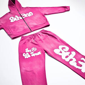 Écusson brodé Surdimensionné à capuche Street wear Ensemble de survêtement à imprimé graphique Survêtement à capuche pour un usage quotidien - Product Image 2
