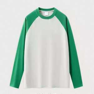 เสื้อเชิ้ตคอกลมแขนแร็กแลนทรงสลิมฟิตลำลองสำหรับผู้ชายเสื้อ100% คอตตอนน้ำหนักเบาถักสีทึบสวมใส่ได้ทุกวันในยิมเสื้อแนวสตรีท - Product Image 6