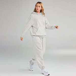 ชุดวอร์ม2ชิ้นสำหรับใส่วิ่งออกกำลังกายพิมพ์ลายซิลค์สกรีนผ้าไหมป้องกันกลิ่นสำหรับผู้หญิงชุดวอร์มผ้าฝ้ายฤดูหนาวบริการ OEM - Product Image 4