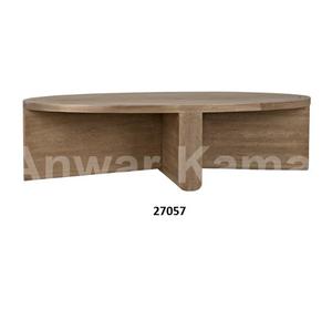 Table d'appoint moderne ronde à 2 niveaux en marbre de verre et métal doré pour la maison et le bureau Meubles de salon - Product Image 5