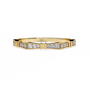 แหวนทองชุบ 14k สไตล์มินิมอล แหวนหมั้นหรูหรา ชุดแหวนแต่งงาน ได้รับการรับรองจาก IGI แหวนเพชรครึ่งวงสำหรับเธอ - Product Image 1