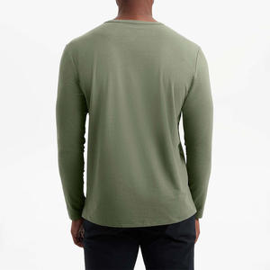 Camiseta de Manga Larga de Alta Calidad con Cuello Redondo de Algodón, Logotipo Personalizado, Camiseta de Manga Larga con Cuello Redondo para Hombre - Product Image 6