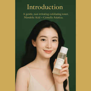 Tónico de Ácido Mandélico Certificado ISO 22716, Centella Asiática, Ácido Hialurónico - Iluminador, Reduce Poros, Hidratante, Antienvejecimiento - Product Image 5