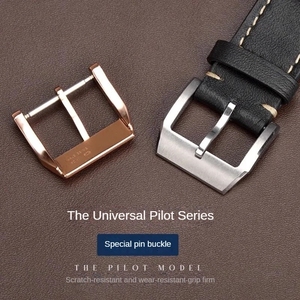 Correa de reloj de piel de vacuno de primera capa azul, compatible con la serie <span class=keywords><strong>IWC</strong></span> Big <span class=keywords><strong>Pilot</strong></span> Little Prince - Product Image 2