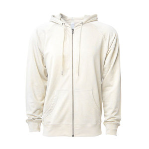 Vente en gros de sweat à capuche unisexe vierge uni écologique coupe ample tendance avec logo personnalisé 100% coton molletonné entièrement zippé - Product Image 1
