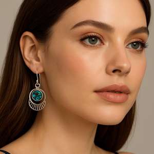 Abalone <b>Earrings</b>, Sterling Silver Paua Shell <b>Dangle</b> Drop Jewelry - Product Image 4