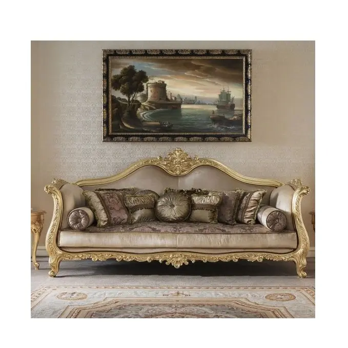 Деревянный диван, темно-Золотой полированный диван, диван для офиса и гостиной из тикового дерева, гостиной
