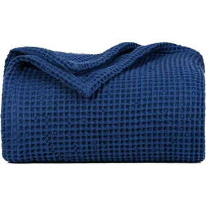 ผ้าห่มถักนิตติ้งสำหรับทุกฤดูเนื้อวาฟเฟิลเนื้อนุ่มเป็นมิตรกับผิวสำหรับการนอนหลับเดินทางใช้ในบ้านหรือโรงแรมส่งออก - Product Image 1