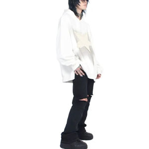 เสื้อมีฮู้ดแบบสวมหัวโอเวอร์ไซส์วินเทจผ้าคอตตอน100% 500Gsm ขนแกะระบายอากาศได้ดีซักฤดูหนาวกำหนดเองได้2025 - Product Image 5