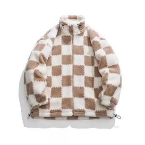Vêtements à blocs de couleurs pour hommes Vestes OEM Custom Made Top Quality Sherpa Fleece Winter Warm Zipper Up Stand Collar Vestes pour hommes - Product Image 6
