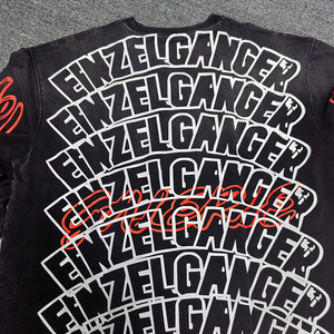 เสื้อสเวตเตอร์ผ้าคอตตอน100% ระบายอากาศได้ดีพิมพ์ลายหน้าจอใหญ่พิเศษโลโก้ตามสั่ง - Product Image 4