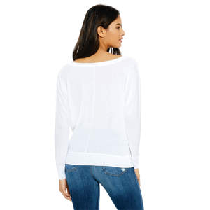 T-Shirt décontracté à manches longues et épaules dénudées pour femmes, 65% polyester 35% coton 32 simple 3.7 oz - Product Image 2