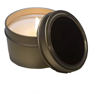 Bougie en pot en métal de luxe Offre Spéciale avec couvercle avec logo personnalisé de l'exportateur indien à un prix abordable - Product Image 1