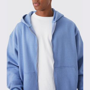 Vente en gros Sweat à capuche zippé pour homme Sweat-shirt streetwear décontracté avec poches - Product Image 3