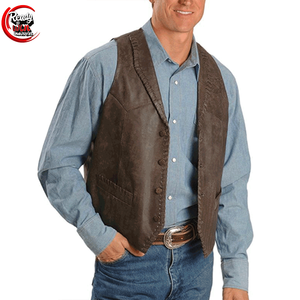 Dernier gilet d'hiver coupe-vent à la mode pour hommes de haute qualité en cuir véritable respirant utilisé comme vêtement extérieur avec décoration de bouton - Product Image 1