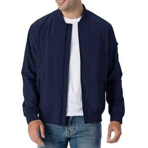 Custom Logo Single Button V-neck Casual Winter Breathable Cotton Shell <b>Canvas</b> Fabric Regular Length Bomber <b>Jacket</b> for <b>Men</b> - Product Image 3