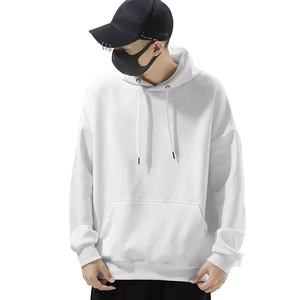 เสื้อฮู้ดดี้สีขาว ดีไซน์ใหม่ MOQ ต่ำ ขายส่ง แบบไหล่ตก สีพื้นเรียบ  แบบสั่งทำพิเศษ สองชั้น หรูหรา - Product Image 5