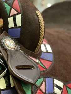 อานม้าแข่งม้าหนังแท้แบบพกพาดีไซน์แอซเท็กแบบอังกฤษทนทานแข่งแบบตะวันตก - Product Image 3