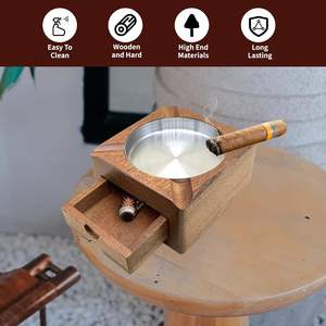 Support de cendrier en bois durable Design élégant pour la maison et le bureau Support de cendrier en bois écologique Parfait pour les fumeurs - Product Image 3