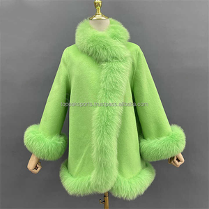 Chaqueta de Moda Invernal 2026, Estilo Lujoso, Capa de Piel Sintética Naranja para Mujer, 100% Alta Calidad, Bajo MOQ, Precio Bajo, Forro de Piel Sintética - Product Image 2